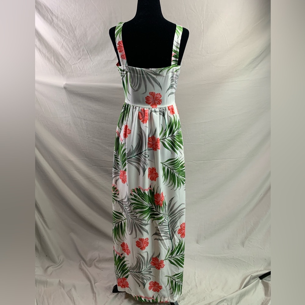 Boho Tropical Print Button Up Cami Dress - Picture 7 of 9